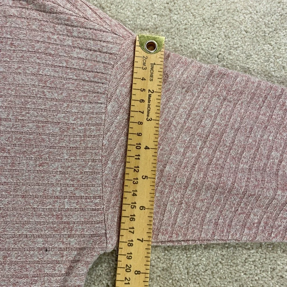 Forever 21 Knit Top Womens Small Pink Ribbed Keyhole Back Drop Shoulder